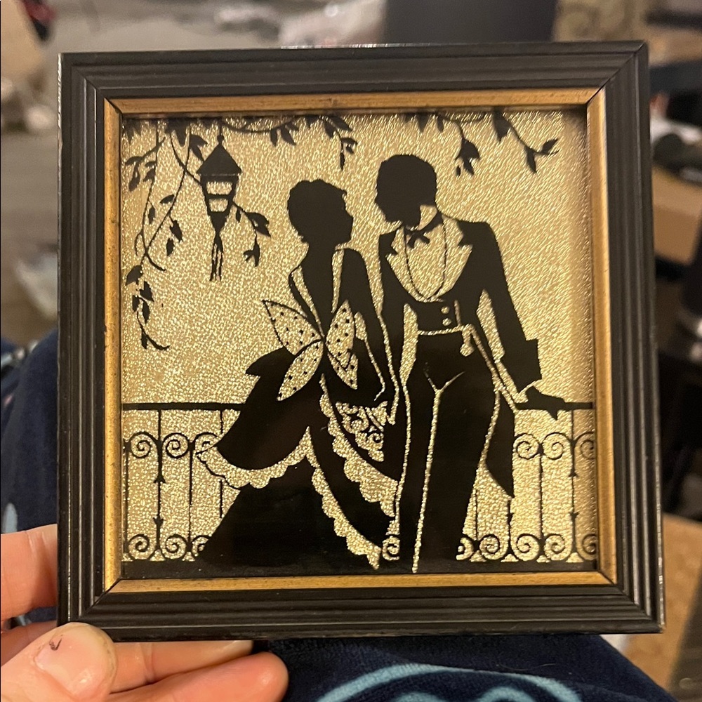 Vintage Black and Gold Silhouette Art